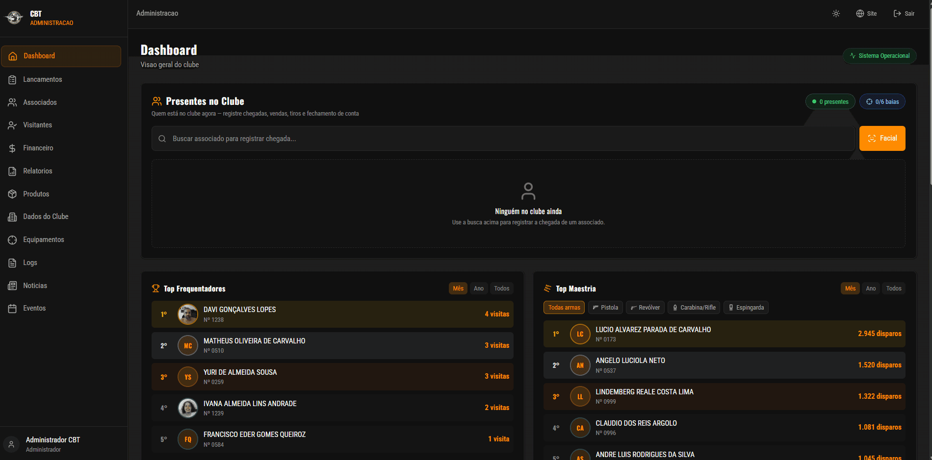 Coldre System, interface real do produto